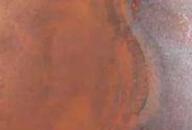 Corten steel oxide finish sample