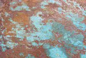 Iron and copper oxide finish sample