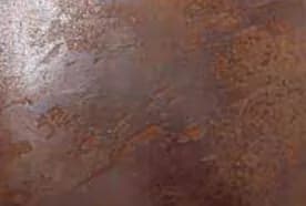 Polished iron oxide finish sample